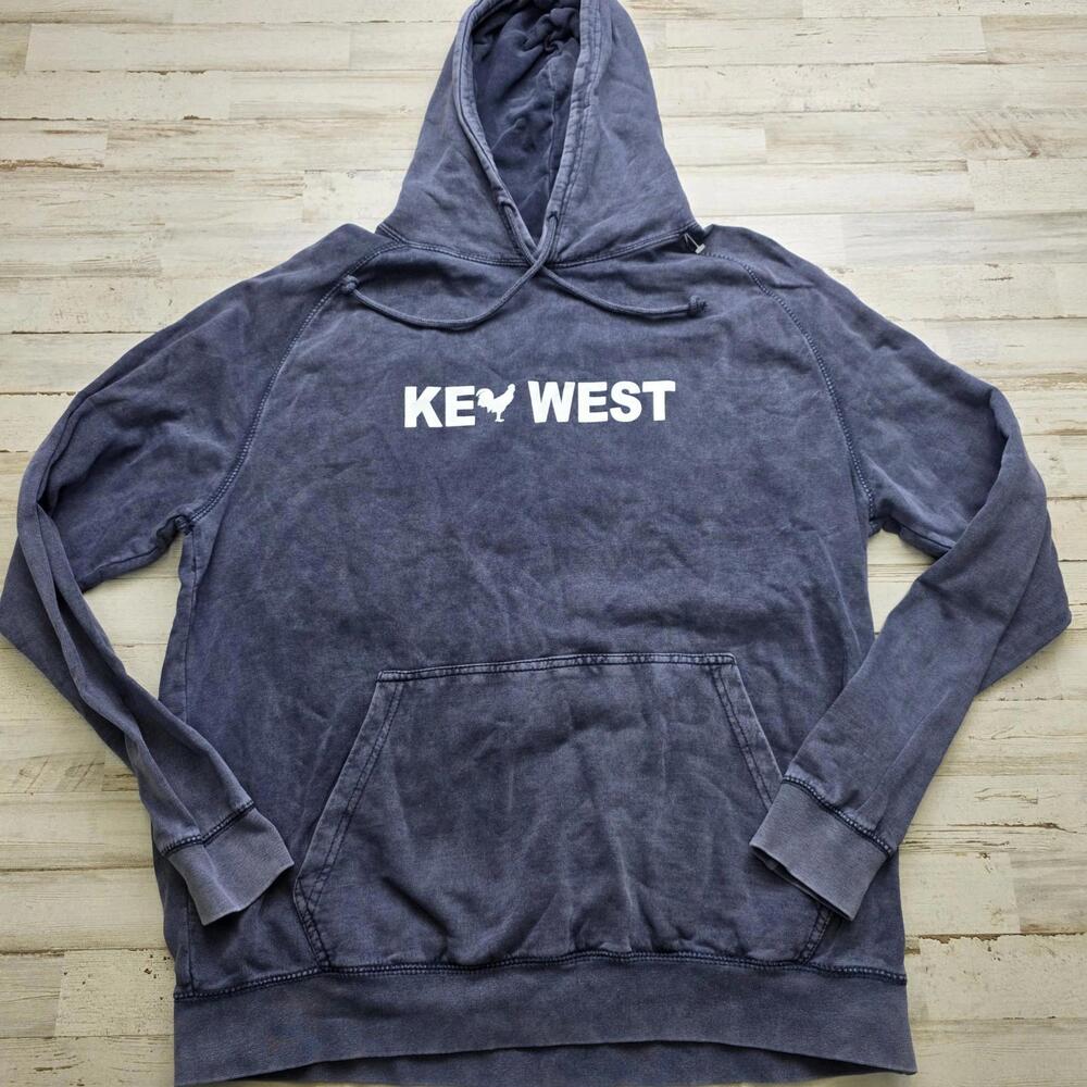 Red Bike Brand Key West Hoodie Sweatshirt Large Unisex Rooster - Blue Comfort